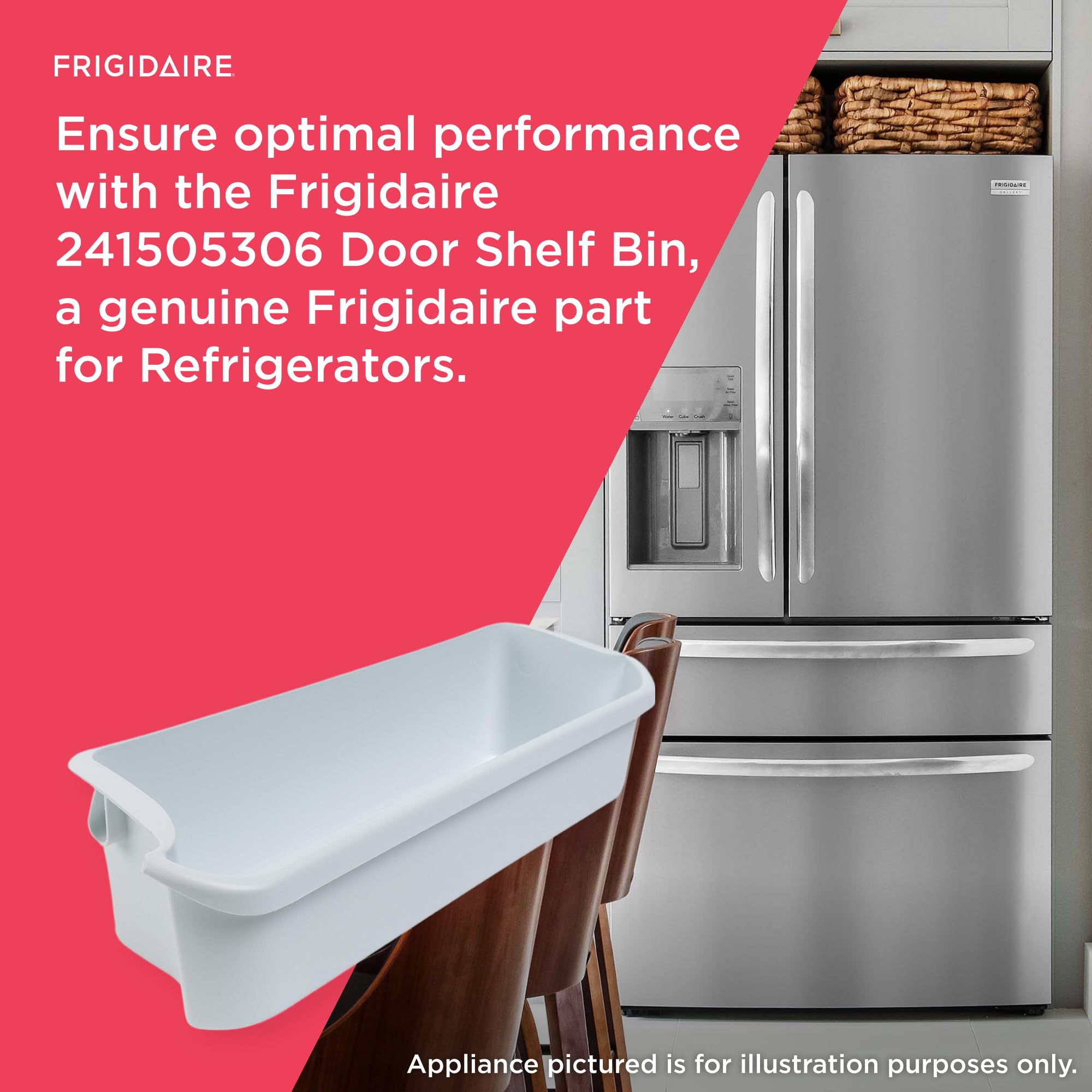 Amazon.com: Frigidaire 241505306 Door Shelf Bin for Refrigerators